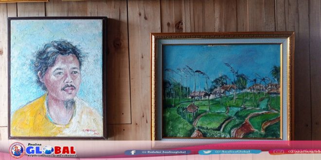 Seni Lukis karya Ujang Hartono kepala Desa Tanjungpura Kecamatan Rajapolah Kabupaten Tasikmalaya. Jumat (09/09/22) AD/analisaglobal.com