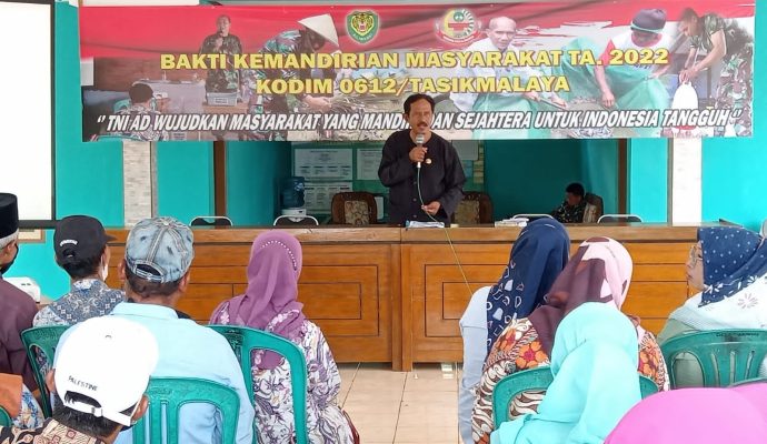 Sosialisasi tentang Budidaya Ikan Kodim 0612/Tasikmalaya dalam giat Program Bakti Kemandirian Masyarakat Semester II Tahun 2022 di Cineam